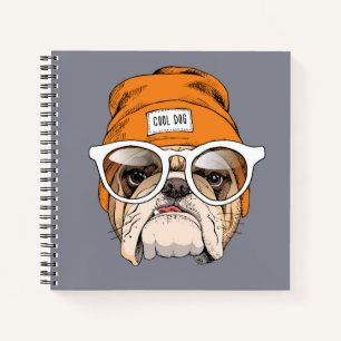 Cool Hipster Bulldog Notebook