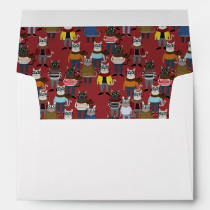 Cool Hipster Cat Pattern Envelope