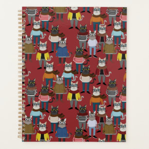 Cool Hipster Cat Pattern Planner