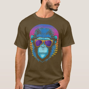 Cool Hipster Monkey Primate Jungle Safari Zoo Anim T-Shirt
