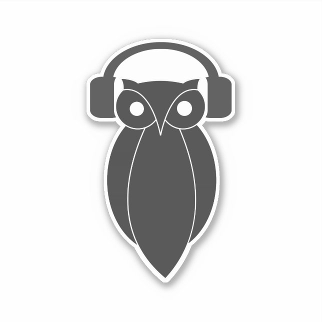 Cool Hipster Owl with Headphones (Front)