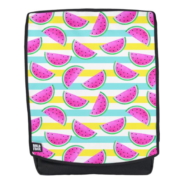 Cool Hipster Watermelon Striped Pattern Backpack (Front)