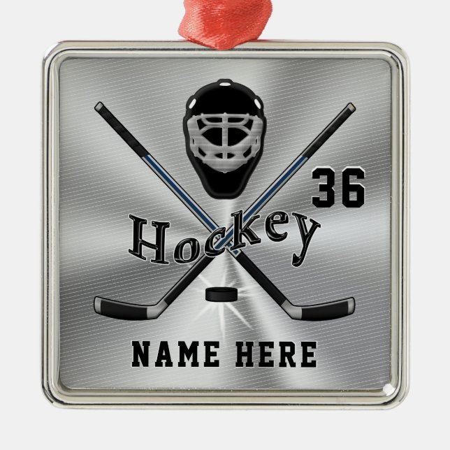 Cool Hockey Gifts Personalised Hockey Ornaments (Front)