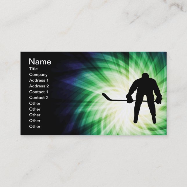 Cool Hockey Player Business Card (Front)