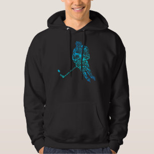 Cool Hockey Player Ice Skating Sport Graphic Colou Hoodie
