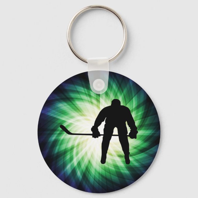 Cool Hockey Player Key Ring (Front)