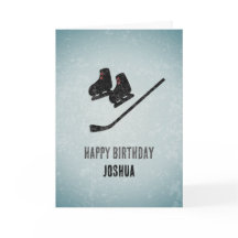 Cool Hockey Themed Ice Texture Male Birthday 