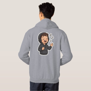 Cool Hoodie Boy Singing Sticker 🎧 Music Lover A