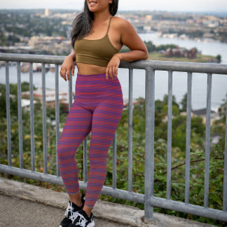 Cool Horizontal Red Gradient Stripes Trippy Leggings