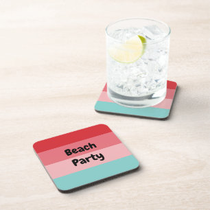 Cool Horizontal Striped Beach Party Coaster