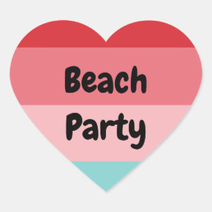 Cool Horizontal Striped Heart Sticker