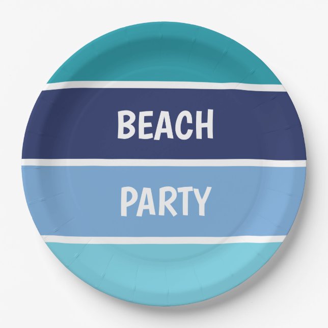 Cool Horizontal Striped Paper Plate (Front)