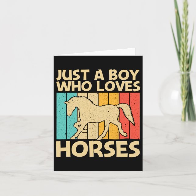 Cool Horse For Boys Kids Equestrian Horseback Ridi Card (Front)