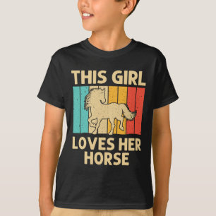 Cool Horse For Girls Kid Horseback Riding Lover Ro T-Shirt