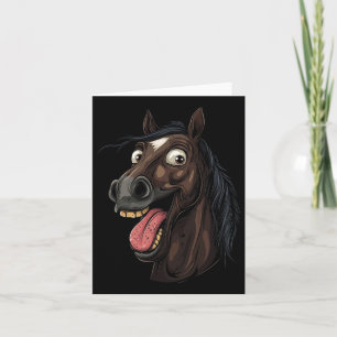 Cool Horse Showing Tongue Horses Riding On Horseba Card