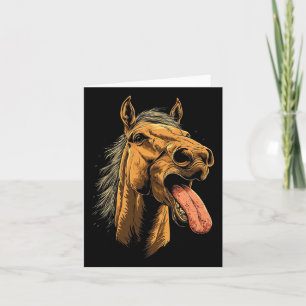 Cool Horse Showing Tongue Horses Riding On Horseba Card