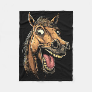 Cool Horse Showing Tongue Horses Riding On Horseba Fleece Blanket