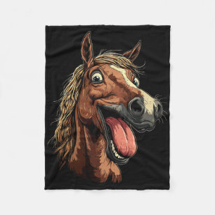 Cool Horse Showing Tongue Horses Riding On Horseba Fleece Blanket