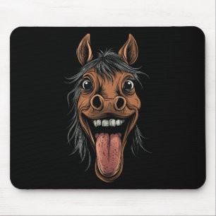 Cool Horse Showing Tongue Horses Riding On Horseba Mouse Pad