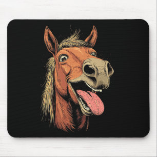 Cool Horse Showing Tongue Horses Riding On Horseck Mouse Pad