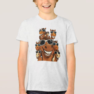 Cool Horse with Shades T-Shirt Tri-Blend Shirt