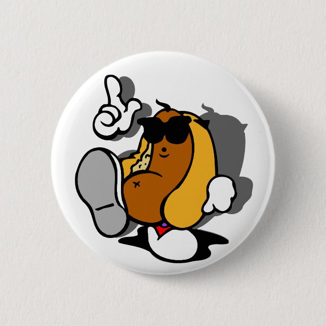 Cool Hot Dog Dancer 6 Cm Round Badge (Front)