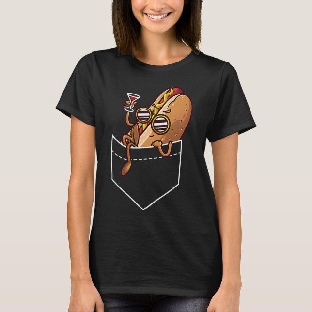 Cool Hot Dog Design For Men Women Kids Dish Hot Do T-Shirt (Front)