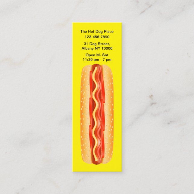 Cool Hot Dog Theme Compact Business Cards (Front)
