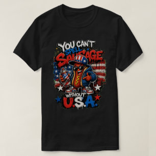  Cool Hot Dog USA Graffiti Streetwear Tee