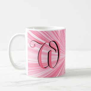 Cool Hot Pink Colour Burst Monogram Initial Custom Coffee Mug