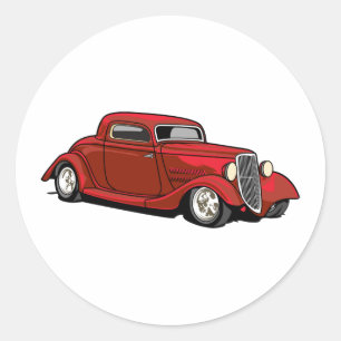 Cool Hot Rod Classic Round Sticker
