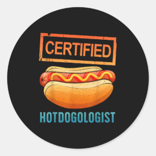 Cool Hotdog Outfit For Men Women Adult Hotdog Hot Classic Round Sticker