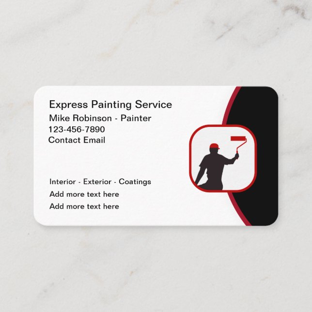 Cool House Painter Rounded Corner Business Cards (Front)
