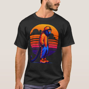 Cool Howler Monkey Modern Urban Style Sunset Retro T-Shirt