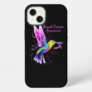 Cool Hummingbird Holding Pink Ribbon Breast Cancer iPhone 13 Case