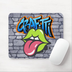 Cool Humour Graffiti colourful street art fun desi Mouse Pad