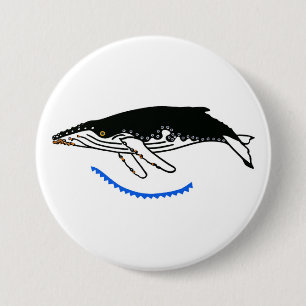 Cool Humpback WHALE Wildlife - Nature - 7.5 Cm Round Badge