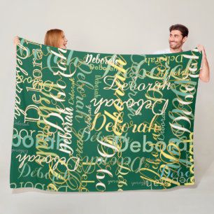 Cool Hunter-Green Blanket Full of Names