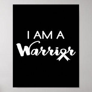 Cool I Am A Warrior Ribbon Breast Childhood Cancer Poster