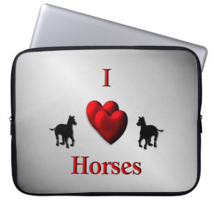 Cool I Heart Horses Design Laptop Sleeve