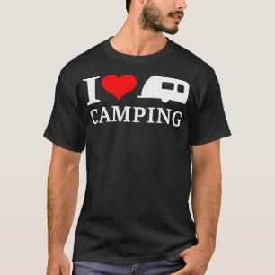Cool I Love Camping With Rv  Trailer And Heart T-Shirt