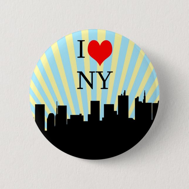 Cool I Love Heart New York Design 6 Cm Round Badge (Front)
