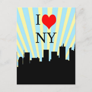 Cool I Love Heart New York Design Postcard