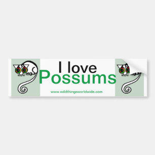 Cool I love POSSUMS- Animal lover - Bumper Sticker