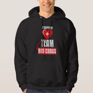 Cool I Support Team Red Cross Caring Red Cross Act Hoodie