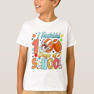 Cool I Tackled 100 Days School Football Theme T-Shirt