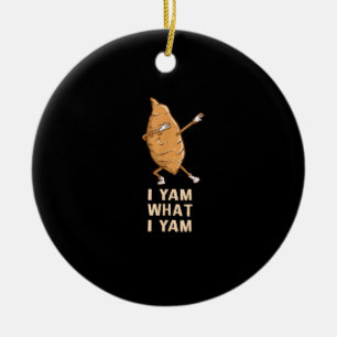 Cool I Yam What I Yam - Funny Dabbing Fan Dancer  Ceramic Tree Decoration