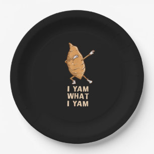 Cool I Yam What I Yam - Funny Dabbing Fan Dancer Paper Plate