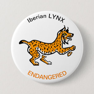 Cool Iberian LYNX - Animal activist - Wildlife -  7.5 Cm Round Badge