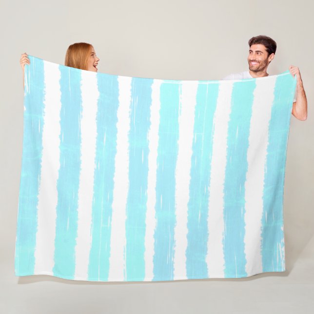 Cool Ice Blue Shimmer Watercolor Fleece Blanket (In Situ)